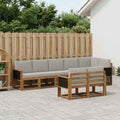 Conjunto de sofás de exterior 8 pcs Natural y Gris Claro