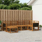 Conjunto de sofás de exterior 6 pcs Natural