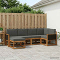 Conjunto de sofás de exterior 6 pcs Natural y Antracita