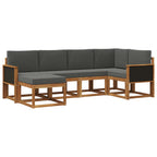 Conjunto de sofás de exterior 6 pcs Natural y Antracita