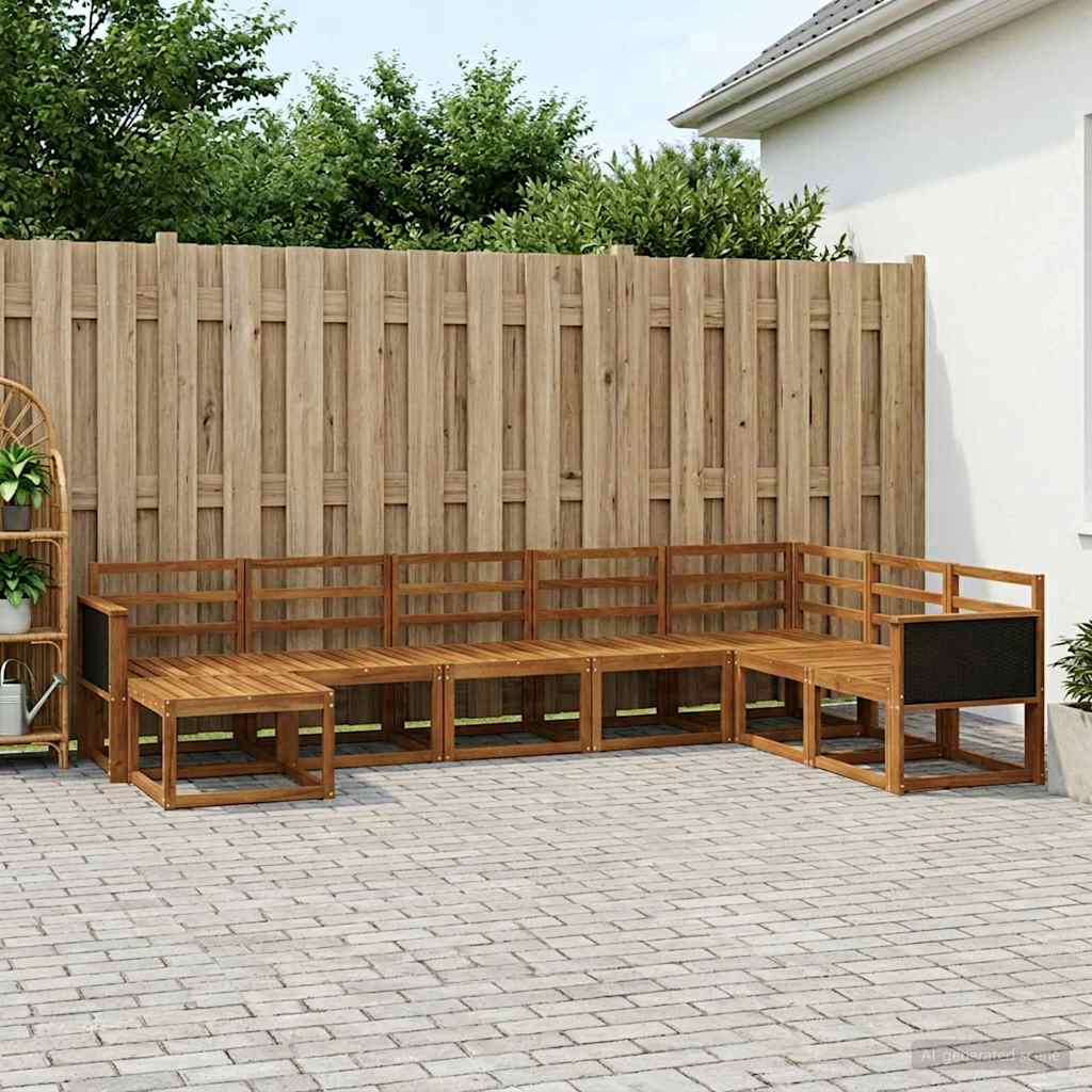 Conjunto de sofás de exterior 8 pcs Natural