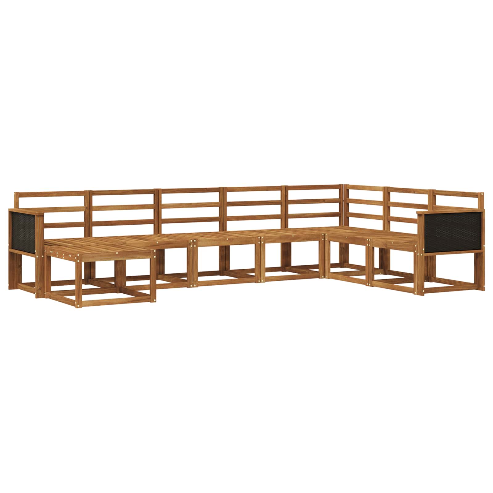 Conjunto de sofás de exterior 8 pcs Natural