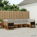 Conjunto de sofás de exterior 7 pcs Natural y Gris Claro