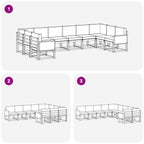 Conjunto de sofás de exterior 10 pcs Natural y Gris Claro