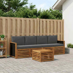 Conjunto de sofás de exterior 5 pcs Natural y Antracita