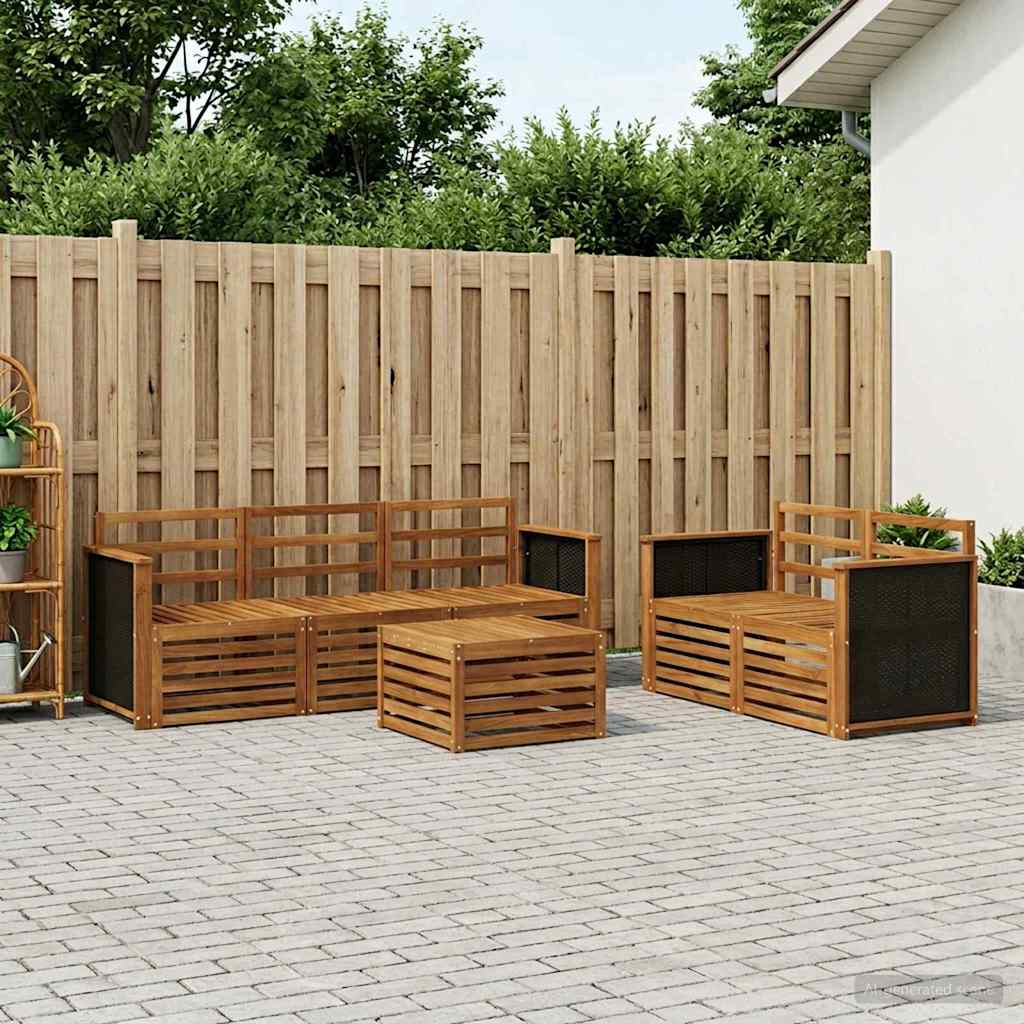 Conjunto de sofás de exterior 6 pcs Blanco y Antracita