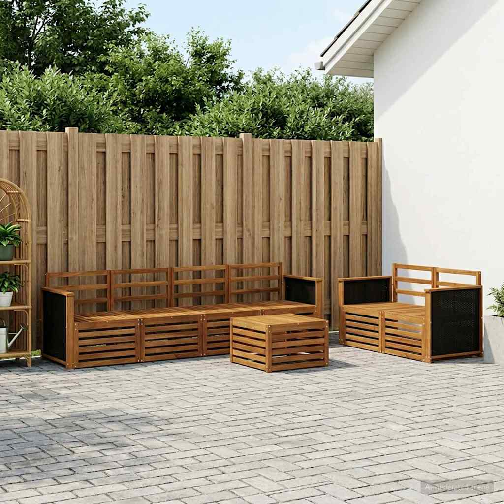 Conjunto de sofás de exterior 7 pcs Blanco