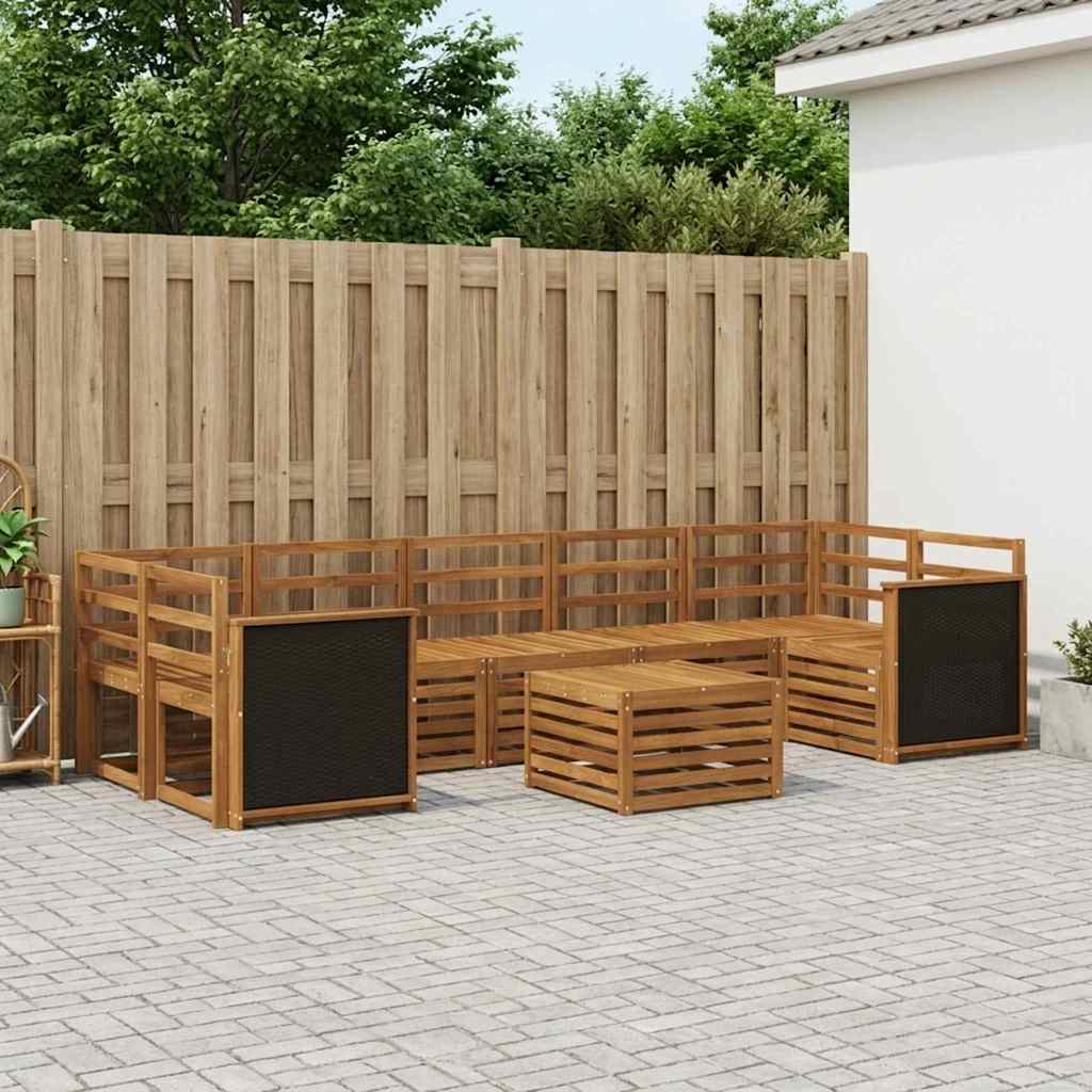 Conjunto de sofás de exterior 8 pcs Blanco y Antracita
