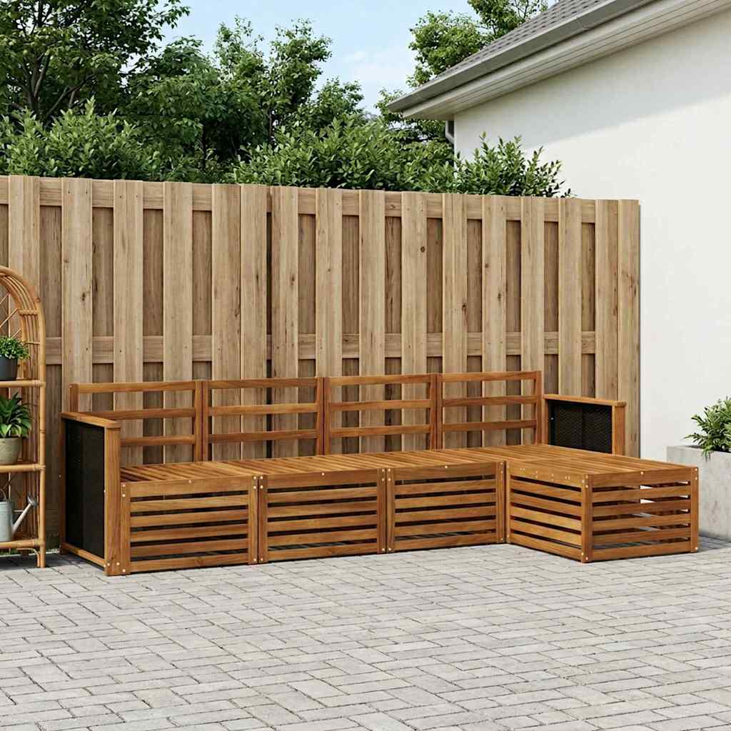 Conjunto de sofás de exterior 5 pcs Blanco