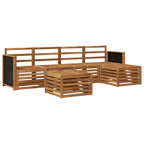 Conjunto de sofás de exterior 6 pcs Natural