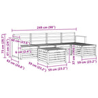 Conjunto de sofás de exterior 6 pcs Natural
