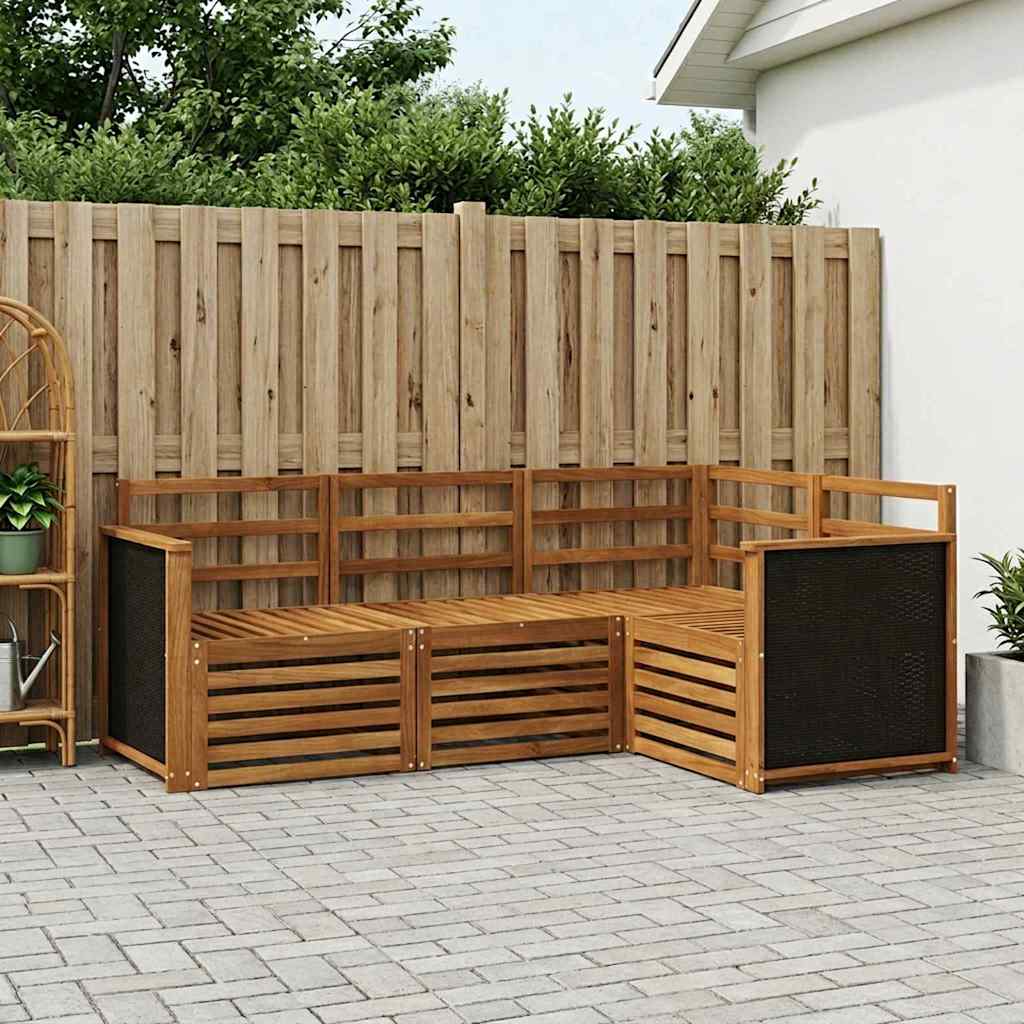 Juegos de sofás 4 pcs Blanco y Antracita 185,5 x 126,5 x 73 cm