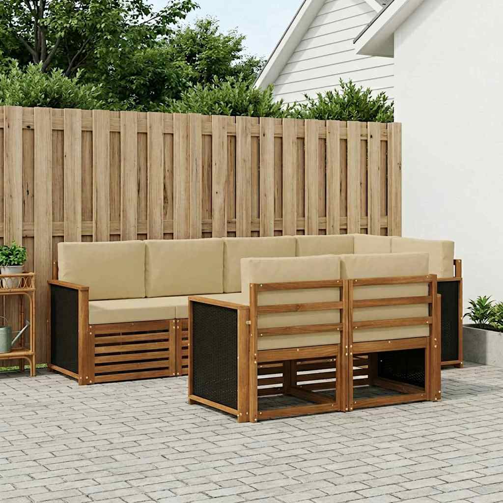 Conjunto de Sofá Seccional 6 pcs Natural