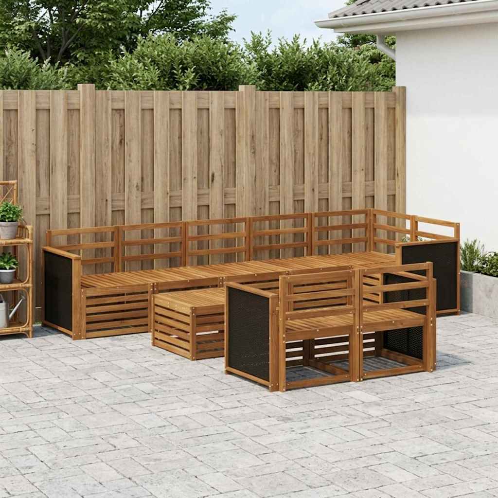 Juegos de sofás con cojín 9 pcs Gris Natural y Claro