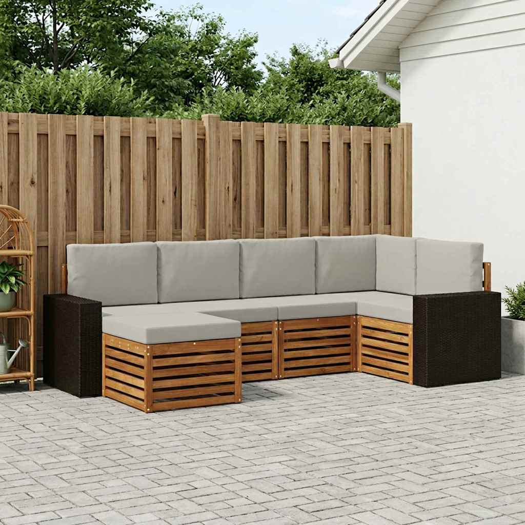 Conjunto de Sofá Seccional 5 pcs Natural