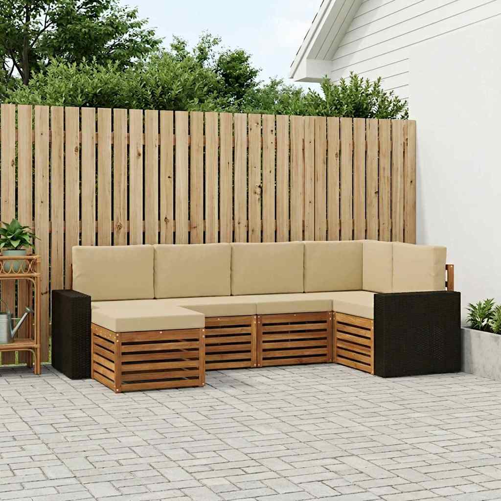 Conjunto de Sofá Seccional 5 pcs Natural