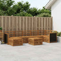 Conjunto de sofás de exterior 7 pcs Natural