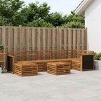 Conjunto de sofás de exterior 7 pcs Natural