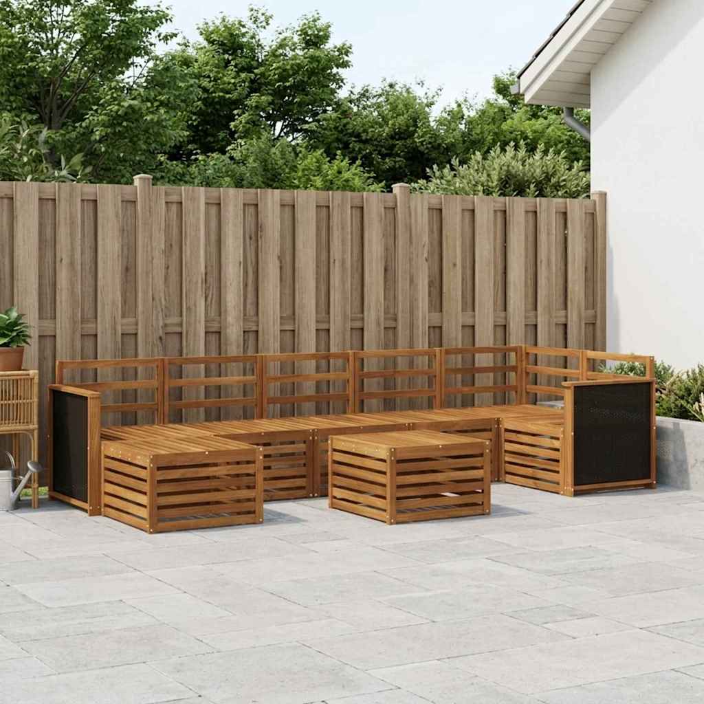 Conjunto de sofás de exterior 7 pcs Natural