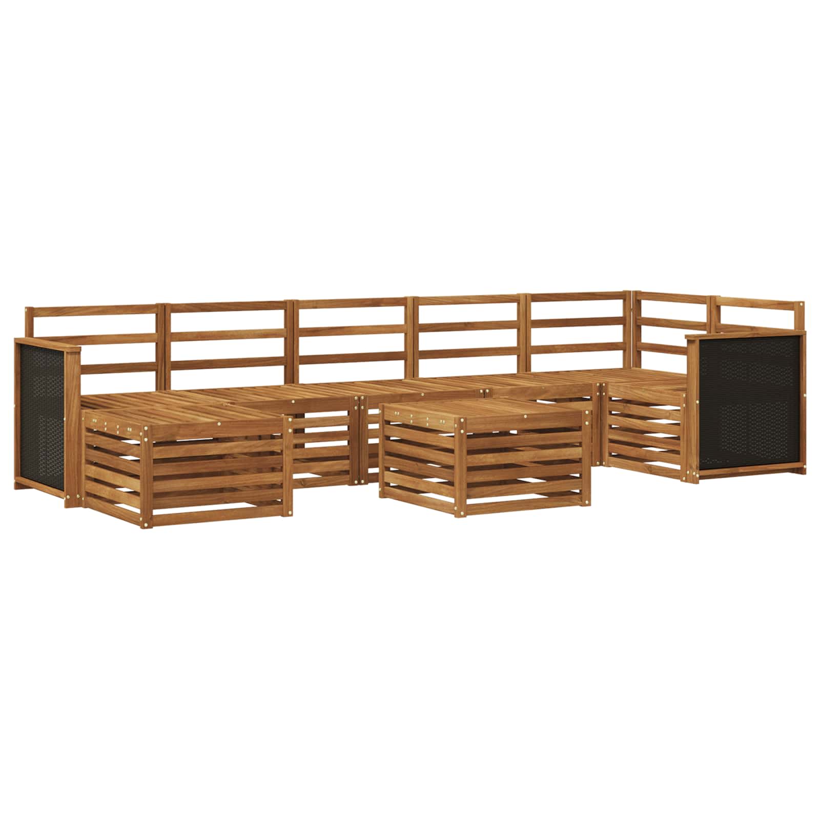 Conjunto de sofás de exterior 7 pcs Natural