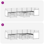 Conjunto de sofás de exterior 7 pcs Natural