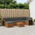 Conjunto de sofás de exterior 7 pcs Natural y Antracita