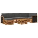 Conjunto de sofás de exterior 7 pcs Natural y Antracita