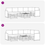 Conjunto de sofás de exterior 7 pcs Natural y Antracita