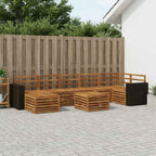 Conjunto de sofás de exterior 8 pcs Natural
