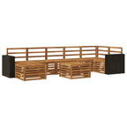 Conjunto de sofás de exterior 8 pcs Natural