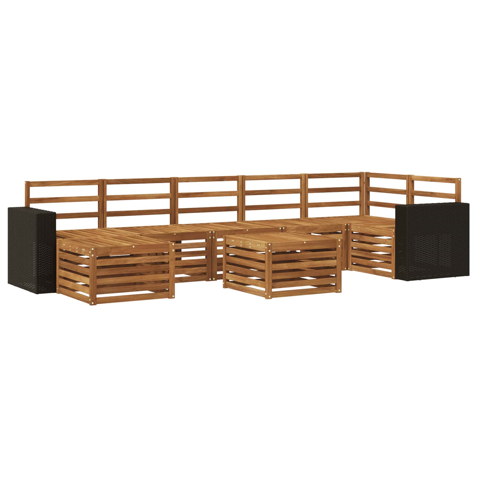 Conjunto de sofás de exterior 8 pcs Natural