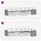 Conjunto de sofás de exterior 8 pcs Natural