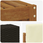 Conjunto de sofás de exterior con cojín 8 pcs Natural y Crema