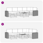 Conjunto de sofás de exterior con cojín 8 pcs Natural y Crema
