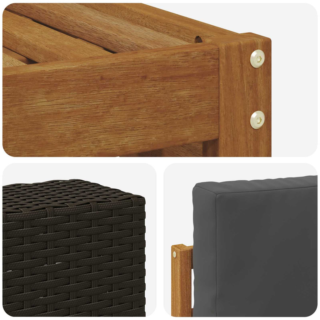 Conjunto de sofás de exterior 8 pcs Natural y Antracita
