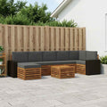 Conjunto de sofás de exterior 8 pcs Natural y Antracita