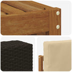 Conjunto de sofás de exterior con cojín 8 pcs Natural y Beige