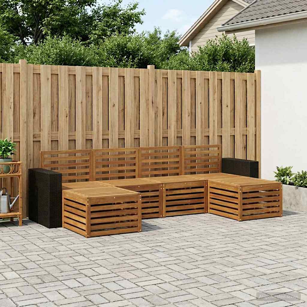 Conjunto de sofás de exterior 5 pcs Blanco 249 x 122,5 x 73 cm