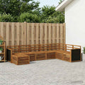 Conjunto de sofás de exterior 6 pcs Natural