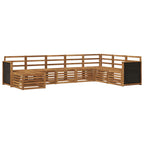 Conjunto de sofás de exterior 6 pcs Natural