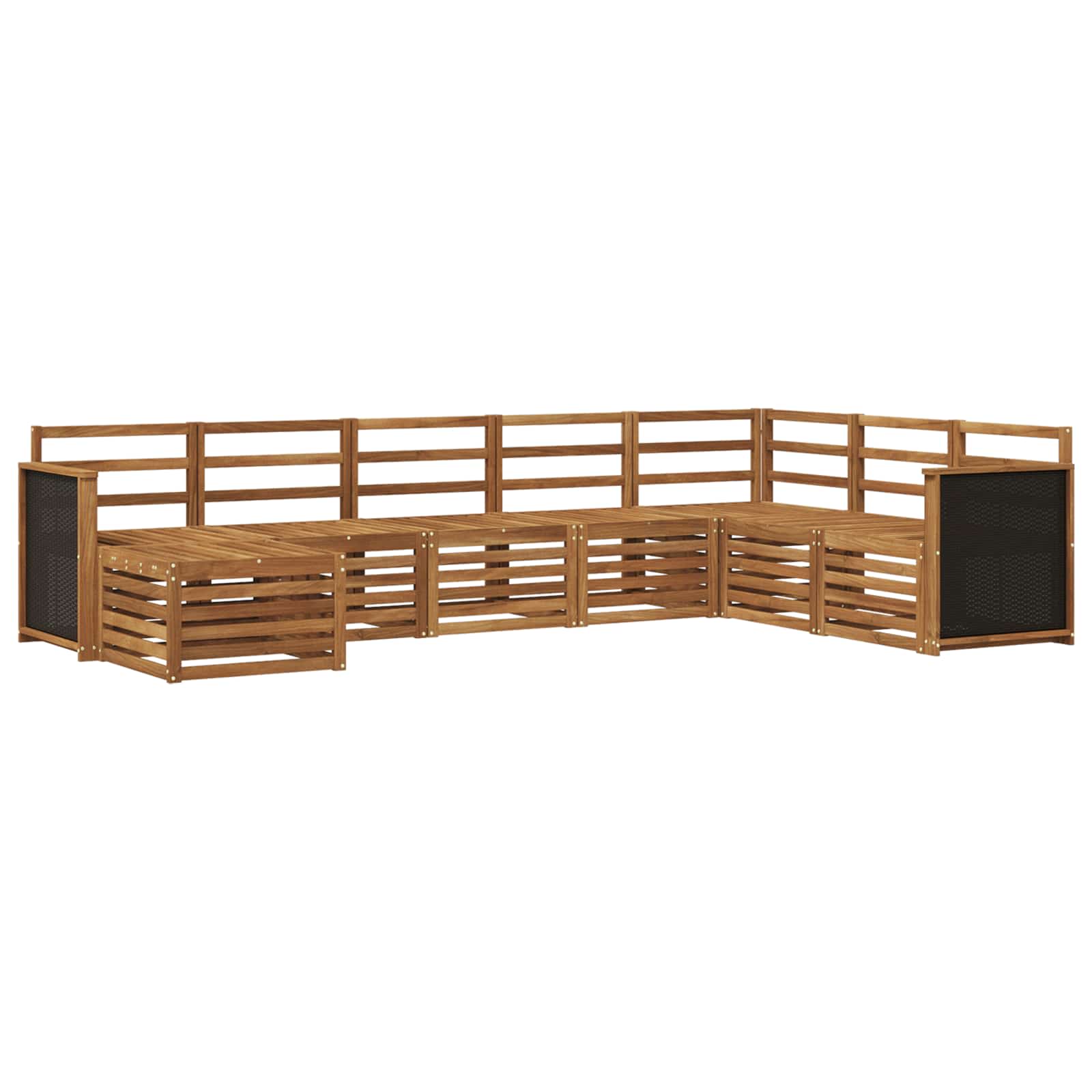 Conjunto de sofás de exterior 6 pcs Natural