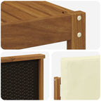 Conjunto de sofás de exterior con cojín 6 pcs Natural y Crema