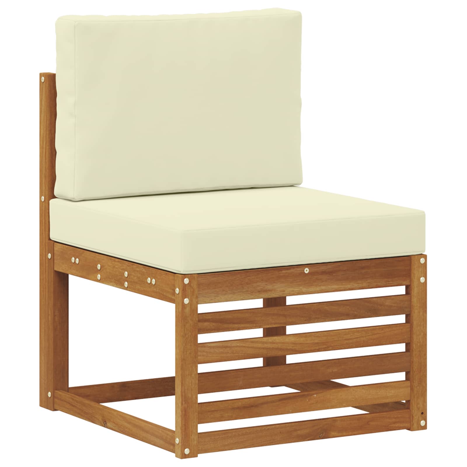 Conjunto de sofás de exterior con cojín 6 pcs Natural y Crema