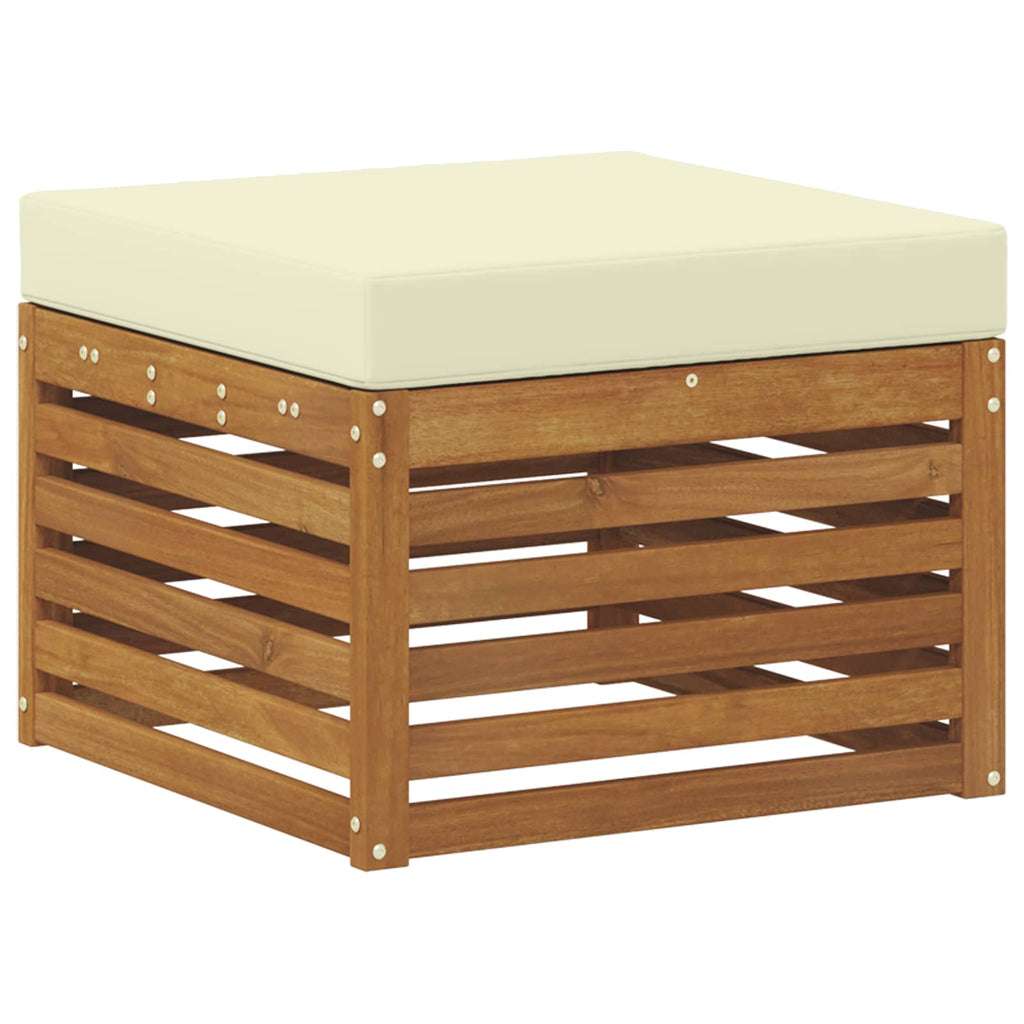 Conjunto de sofás de exterior con cojín 6 pcs Natural y Crema