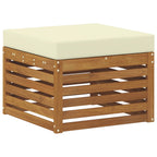 Conjunto de sofás de exterior con cojín 6 pcs Natural y Crema