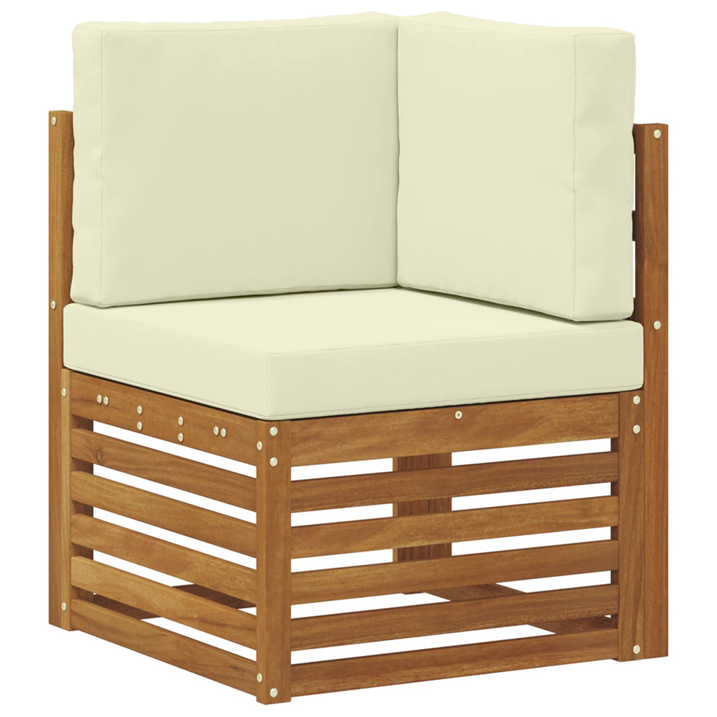 Conjunto de sofás de exterior con cojín 6 pcs Natural y Crema