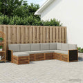 Conjunto de sofás de exterior 6 pcs Natural y Gris Claro