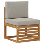 Conjunto de sofás de exterior 6 pcs Natural y Gris Claro