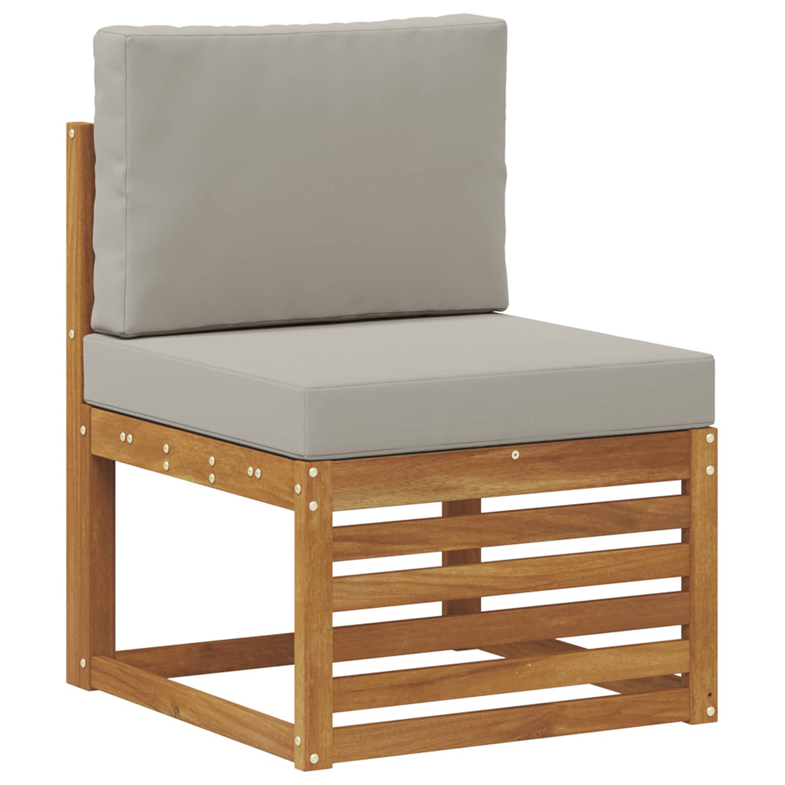 Conjunto de sofás de exterior 6 pcs Natural y Gris Claro