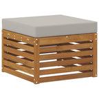 Conjunto de sofás de exterior 6 pcs Natural y Gris Claro